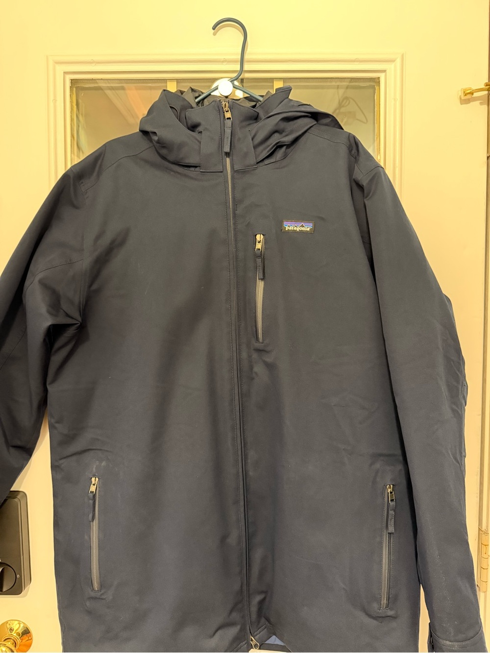 Patagonia Men's Navy Hooded Rain Jacket